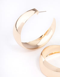 Gold Smooth Thick Hoop Earrings - link has visual effect only