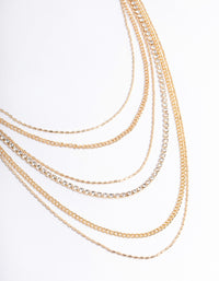 Gold Six Row Layered Necklace - link has visual effect only