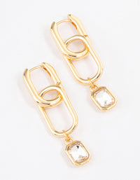 Gold Plated Open Oval Radiant Drop Earrings - link has visual effect only