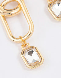 Gold Plated Open Oval Radiant Drop Earrings - link has visual effect only