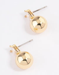 Gold Plated Cubic Zirconia Baguette & Ball Stud Earrings - link has visual effect only