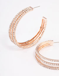 Rose Gold Triple Illusion Statement Hoop Earrings - link has visual effect only