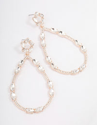 Rose Gold Statement Diamante Teardrop Earrings - link has visual effect only