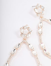 Rose Gold Statement Diamante Teardrop Earrings - link has visual effect only