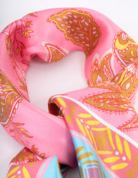 Pink Fabric Paisley Print Scarf - link has visual effect only