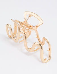 Gold Small Metal Wavy Claw Clip - link has visual effect only