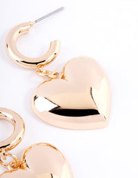 Gold Puffy Heart Huggie Earrings - link has visual effect only