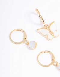 Gold Diamante & Butterfly Earrings Pack - link has visual effect only