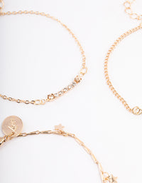 Gold Heart Dainty Bracelet Pack - link has visual effect only