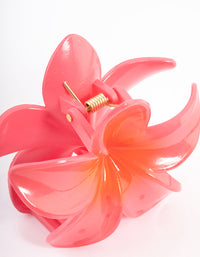 Pink Frangipani Flower Claw Clip - link has visual effect only