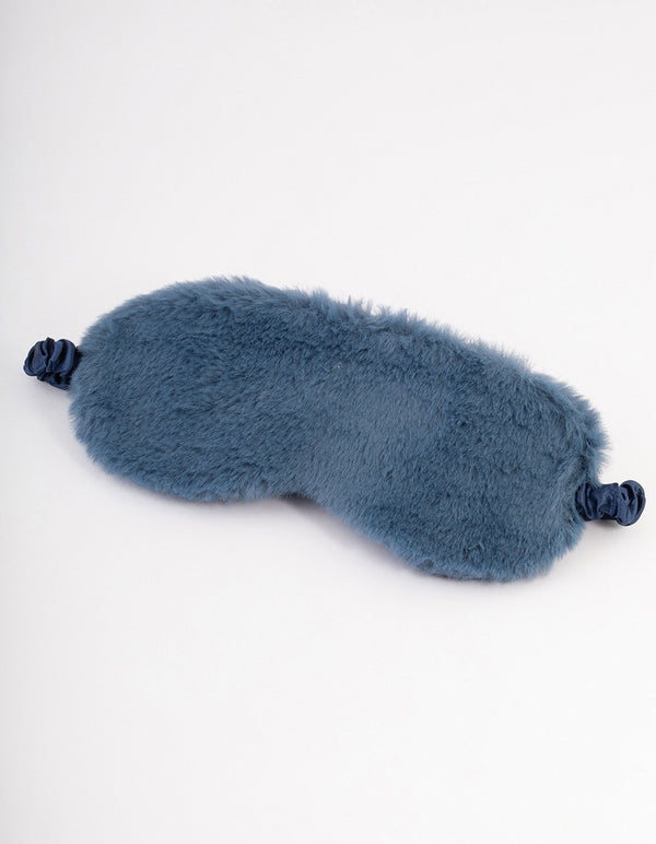 Navy Fluffy Eye Mask