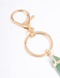 Gold Green Aventurine Key Ring - link has visual effect only