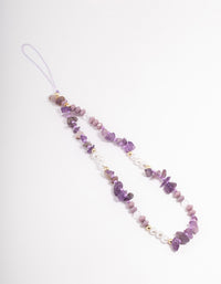 Amethyst Semi-Precious Stone Phone Strap - link has visual effect only