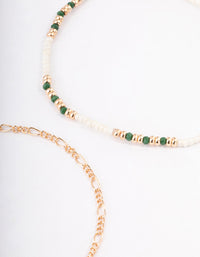 Gold Bead & Disc Droplet Anklet Pack - link has visual effect only