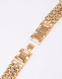 Gold Double Chain Watch Band 38/40/41mm - link has visual effect only