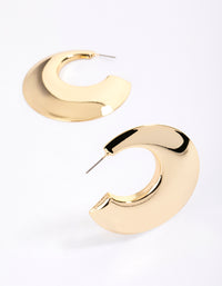 Gold Plated Brass Chubby Disc Hoop Earrings - link has visual effect only