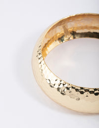 Gold Plated Brass Thick Basic Hammered Bangle - link has visual effect only