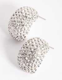 Silver Mini Diamante Bold Hoop Earrings - link has visual effect only