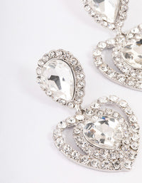 Silver Pear Stone Heart Drop Earrings - link has visual effect only