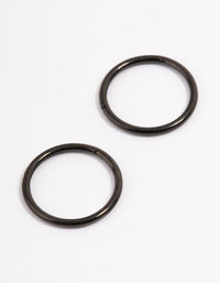 Black Coated Surgical Steel Fine Sleeper Earrings 8mm - link has visual effect only