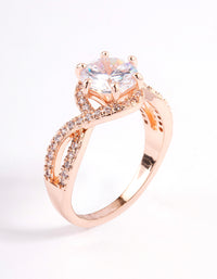 Rose Gold Round Infinity Halo Ring - link has visual effect only