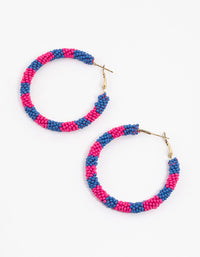 Beaded Strap Hoop Earrings - link has visual effect only