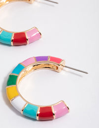 Gold Thick Enamel Hoop Earrings - link has visual effect only