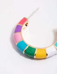 Gold Thick Enamel Hoop Earrings - link has visual effect only