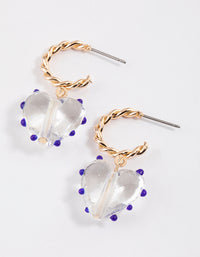 Spiked Ball Heart Hoop Earrings - link has visual effect only