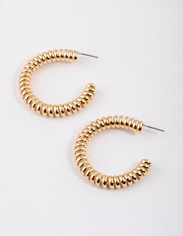 Gold Rigged Hoop Earrings