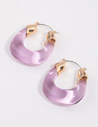 Acrylic Purple Hoop Earrings - link has visual effect only