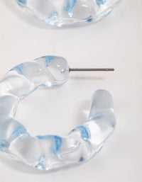 Blue Plastic Wave Hoop Earrings - link has visual effect only