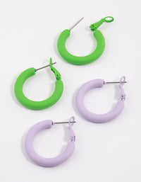 Coated Matte Thick Hoop Earrings Pack - link has visual effect only