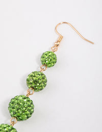 Green Triple Ball Drop Earrings - link has visual effect only