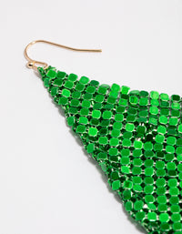 Green Coated Chain Mail Drop Earrings - link has visual effect only