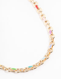 Gold Enamel Chain Necklace - link has visual effect only