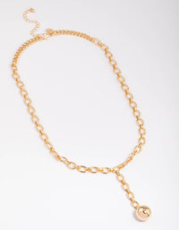 Gold Round Disc Necklace - link has visual effect only