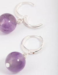 Silver Amethyst Mini Ball Earrings - link has visual effect only