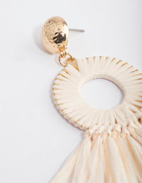 Gold Oval Fan Drop Earrings - link has visual effect only