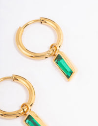 Gold Plated Classic Baguette Huggie Earrings - link has visual effect only