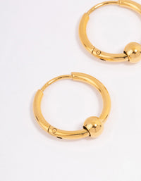 Gold Plated Stainless Steel Classic Ball Huggie Earrings - link has visual effect only