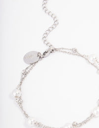 Stainless Steel Double Layer Pearl Ball Bracelet - link has visual effect only