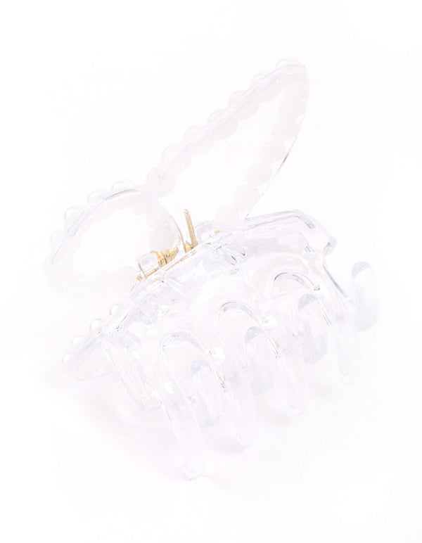 Pearl Clear Butterfly Claw Clip