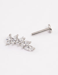 Surgical Steel Cubic Zirconia Leaf Stack Flat Back - link has visual effect only