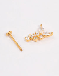 Gold Plated Surgical Steel Cubic Zirconia Butterfly Dust Flat Back - link has visual effect only