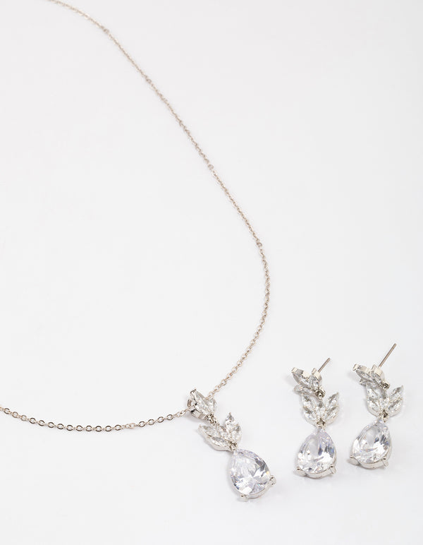 Silver Petal Jewellery Set