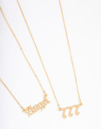 Gold Plated Angel Number '777' Layered Necklace - link has visual effect only