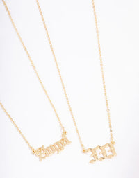 Gold Plated Angel Number '333' Layered Necklace - link has visual effect only