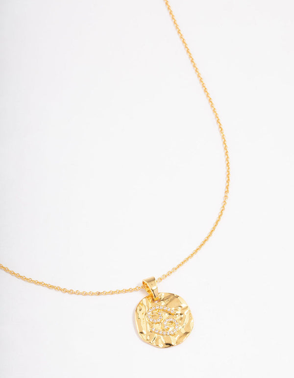 Gold Plated Cancer Coin Pendant Necklace