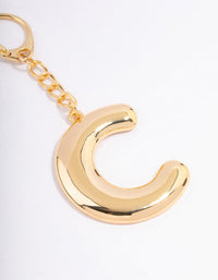 Gold Plated Letter 'C' Initial Key Ring - link has visual effect only